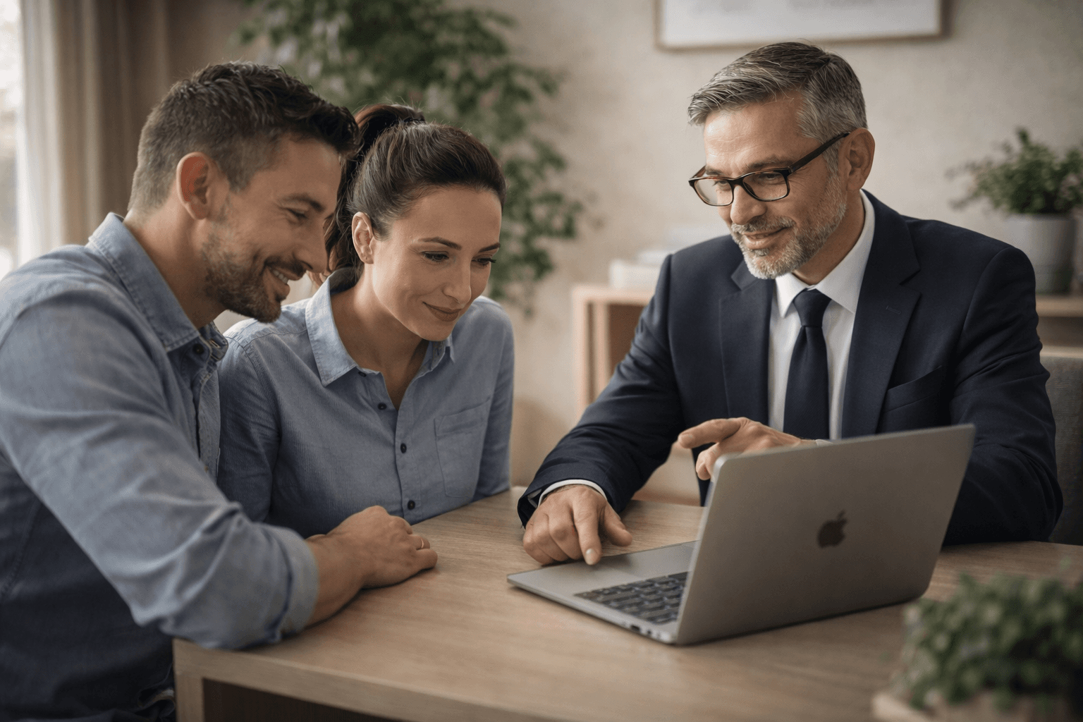 Conseiller funéraire accompagnant une famille